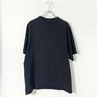 COMOLI LW Cotton French Terry S/S Crew "Black"