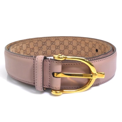 グッチ GUCCI ベルト レザー ダスティピンク ユニセックス 309906【中古】 h32292a