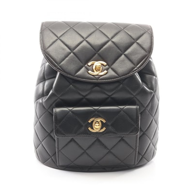 シャネル CHANEL マトラッセ リュックサック バックパック バッグ ラムスキン(羊革) レディース ブラック系 A04194 【中古】