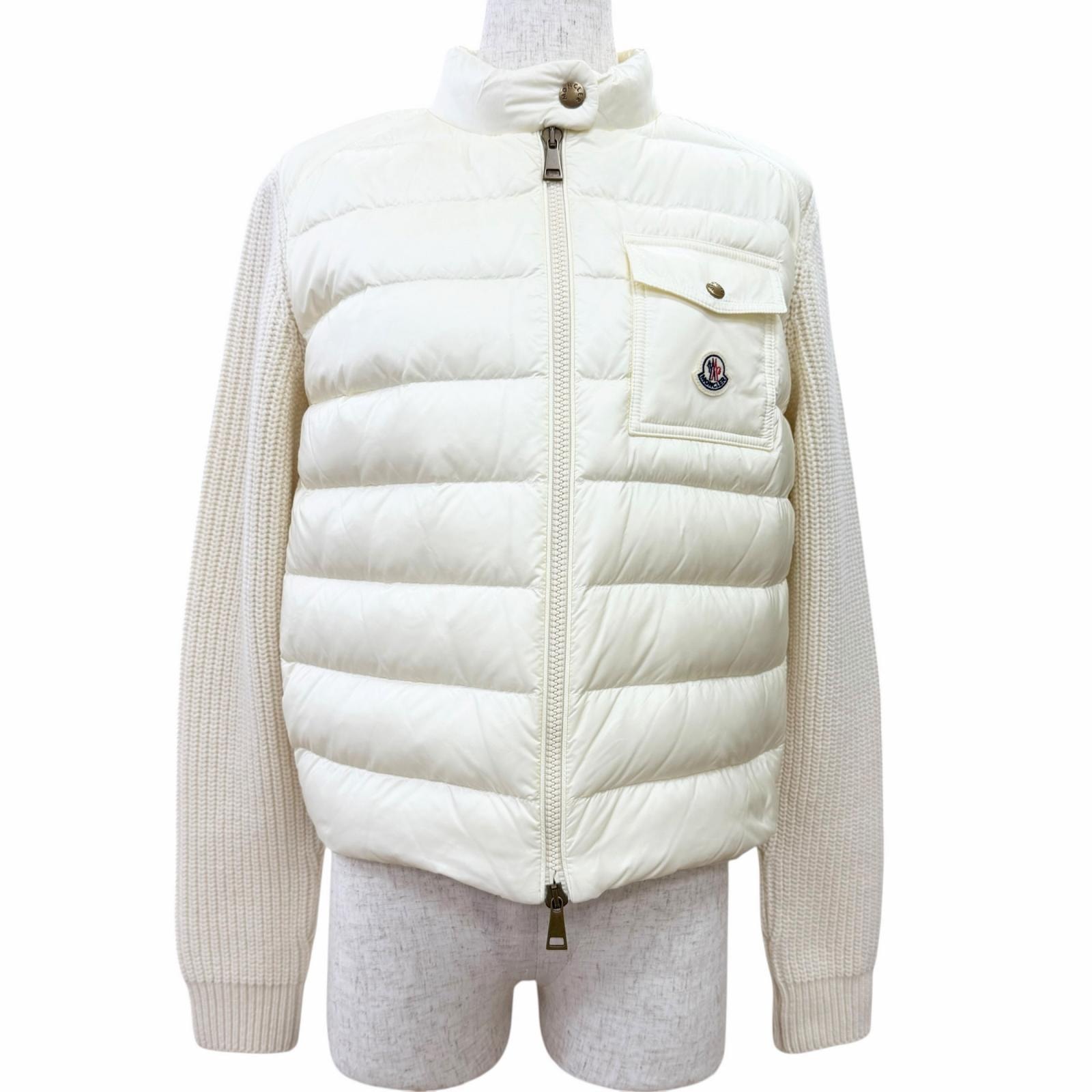 極美品 モンクレール ブルゾン CARDIGAN TRICOT アイボリー M
