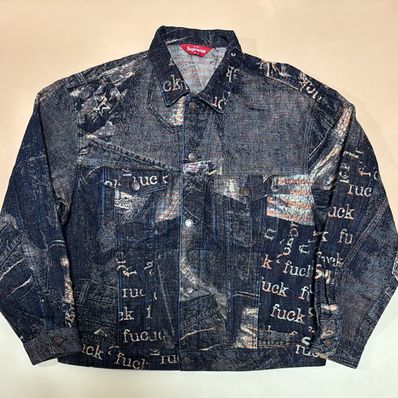 Supreme Archive Denim Jacquard Trucker Jacket "Blue"