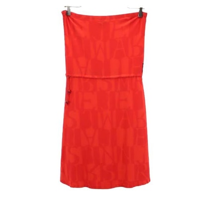 ARMANI JEANS アルマーニジーンズ ロゴ総柄 イタリア製 ロングスカート USA8 レッド系