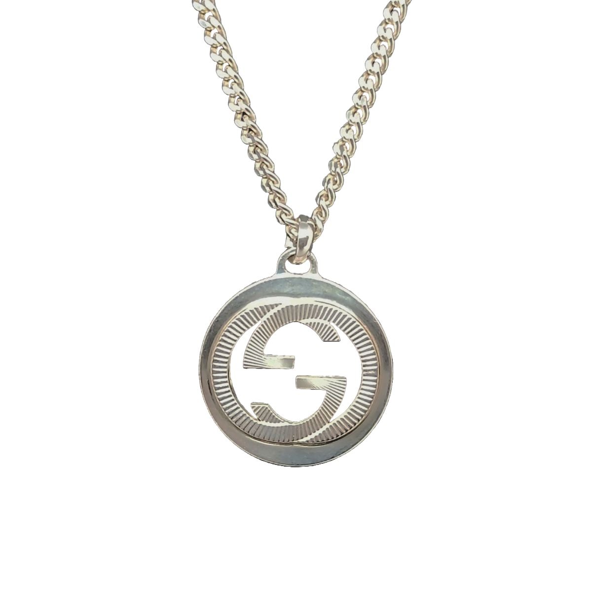 GUCCI グッチ インターロッキングG ギョーシェモチーフ ネックレス 246490 シルバー925 シルバー  レディース【中古】