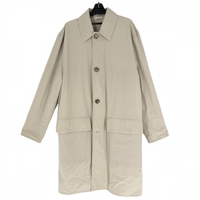HERMES エルメス アウター ロングコート アパレル 服 50 ベージュ ナイロン ポリウレタン ユニセックス 春 秋【中古品】