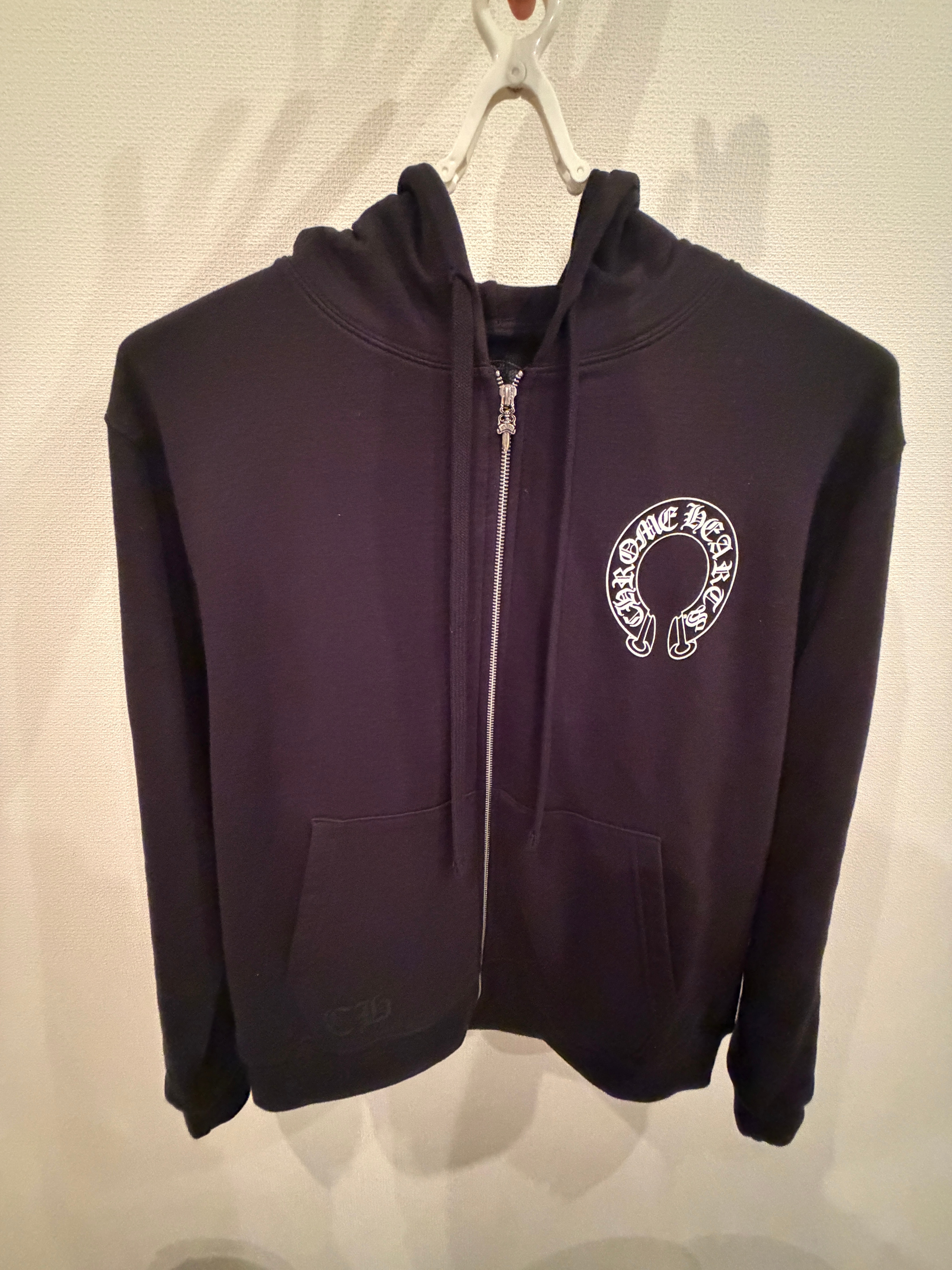 Chrome Hearts Horseshoe Floral Cross Zip-Up Hoodie "Black"