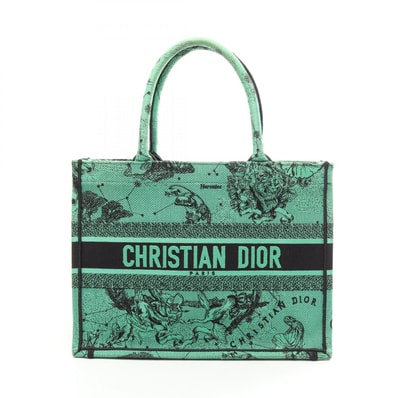 ディオール Dior BOOK TOTE ブックトート ミディアム トートバッグ バッグ キャンバス レディース グリーン系 / ブラック系 【中古】