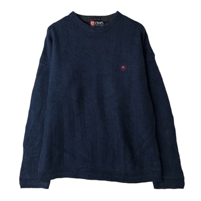 古着 ラルフローレン Ralph Lauren CHAPS チャップス ヘリンボーン コットンニットセーター メンズM相当/eaa608360