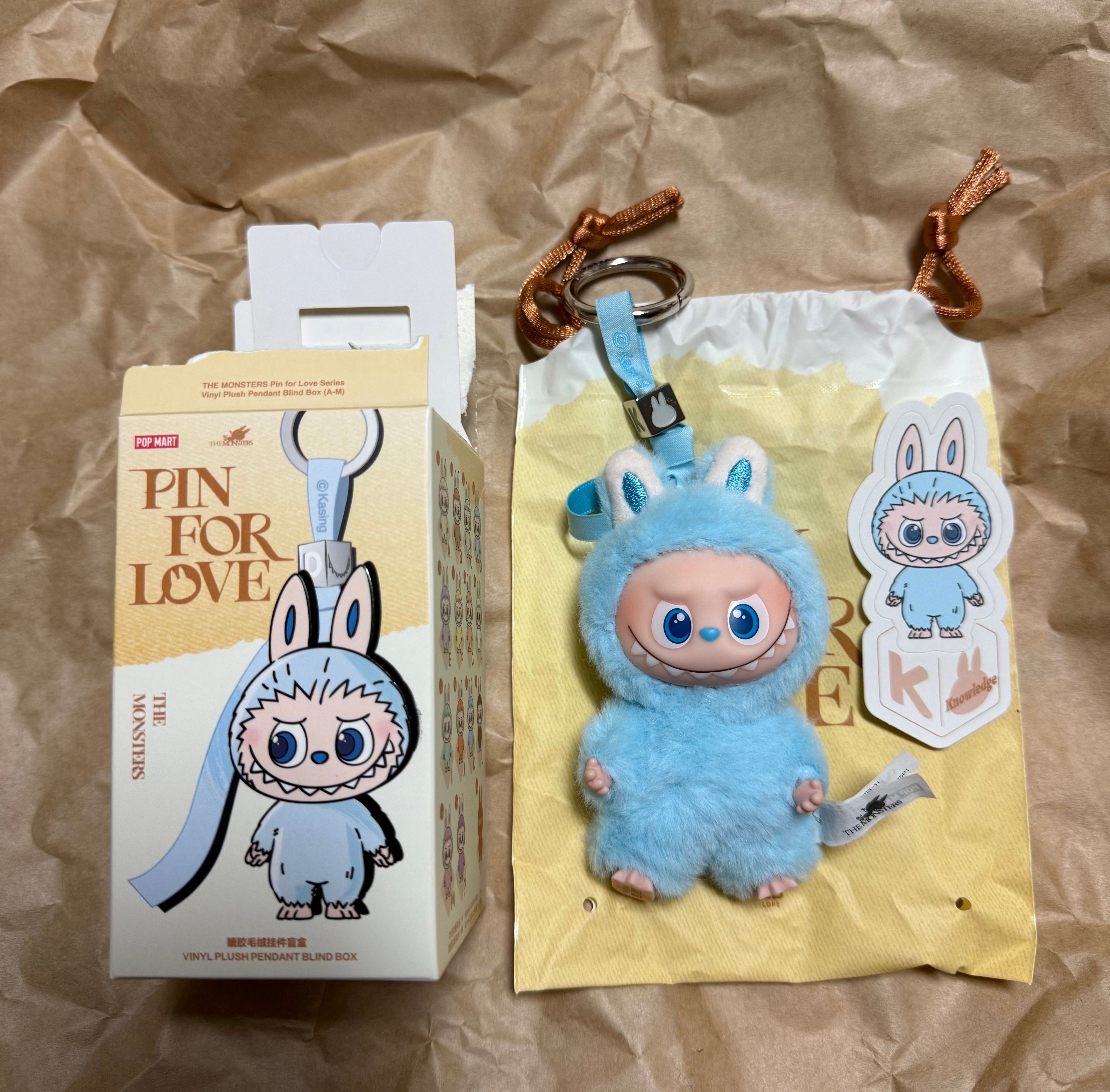 POP MART THE MONSTERS (LABUBU) Pin for Love Series-Vinyl Plush Pendant (A-M) K