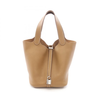 エルメス HERMES ピコタンロックMM ハンドバッグ バッグ レザー トリヨンクレマンス トリヨンクレマンス クラフト □Q刻印(2013年製造) レディース ブラウン系 【中古】
