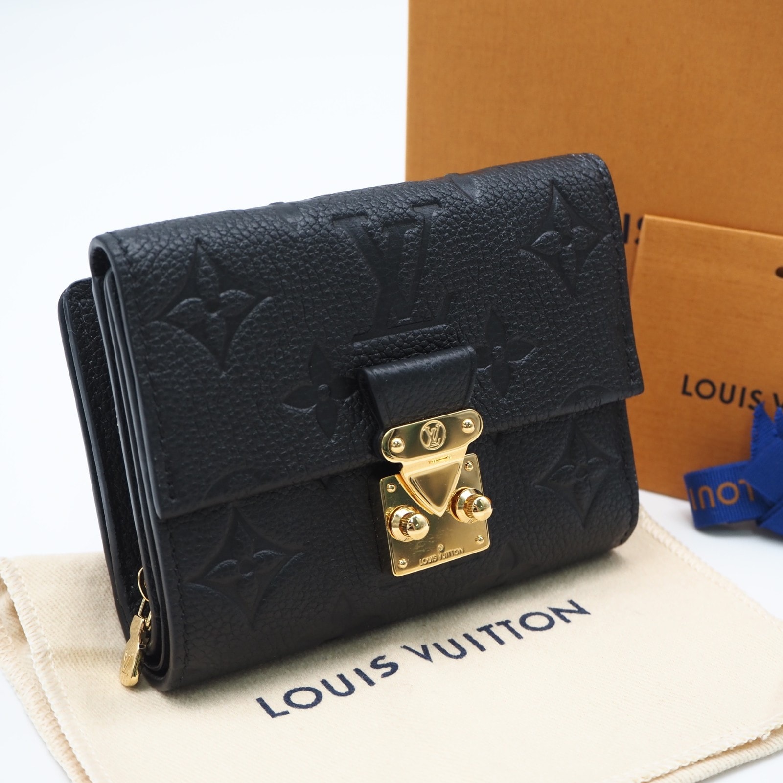 美品 LOUIS VUITTON ルイ・ヴィトン モノグラム アンプラント ポルトフォイユ メティス コンパクト ノワール M80880 二つ折り財布 ブラック カーフレザー レディース