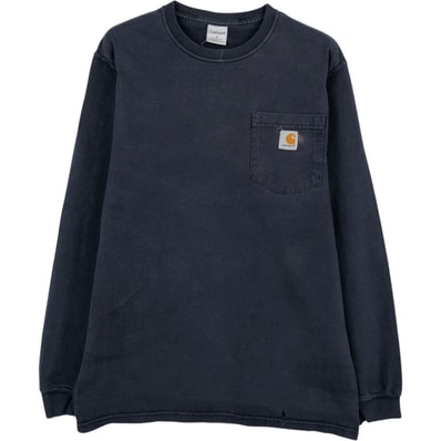 古着 カーハート Carhartt 無地ポケットロングTシャツ ロンT メンズS相当/eaa668003