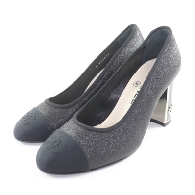 極美品 シャネル パンプス ブラック レディース 35.5 G33832