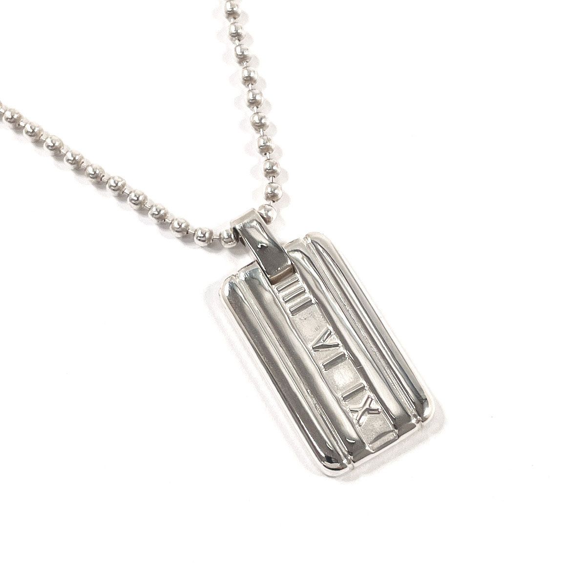 ティファニー ネックレス アトラス プレート ボールチェーン  シルバ