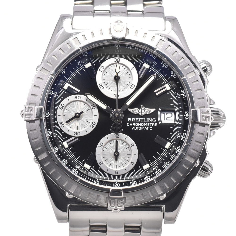 ブライトリング BREITLING A13352 クロノマット ブラック 自動巻き メンズ 良品 箱付き 腕時計 N#150025