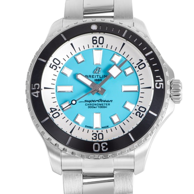 BREITLING ブライトリング スーパーオーシャン オートマチック 44 A17376211L2A1(A17376) 保証書2026年 ターコイズブルー ステンレススチール【中古】