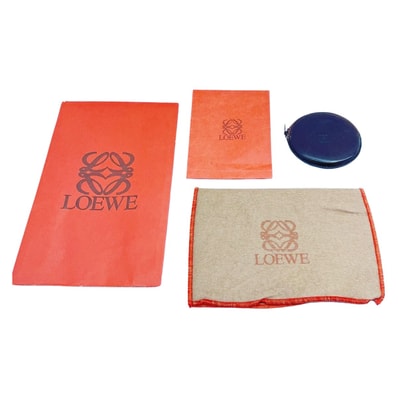 LOEWE ロエベ コインケース 小銭入れ アナグラム レザー 布袋付 レディース ダークブラウン