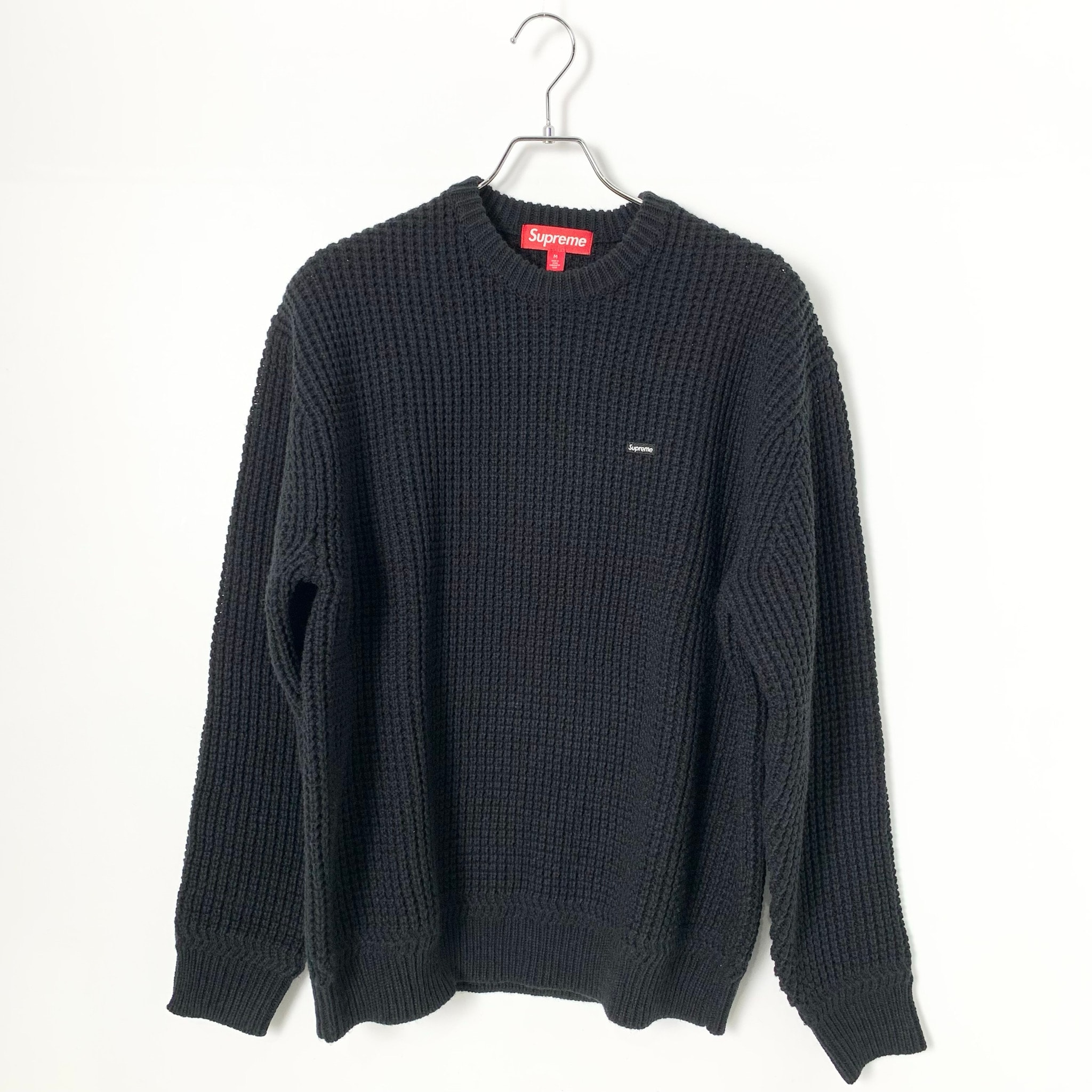 Supreme Small Box Waffle Sweater "Black"