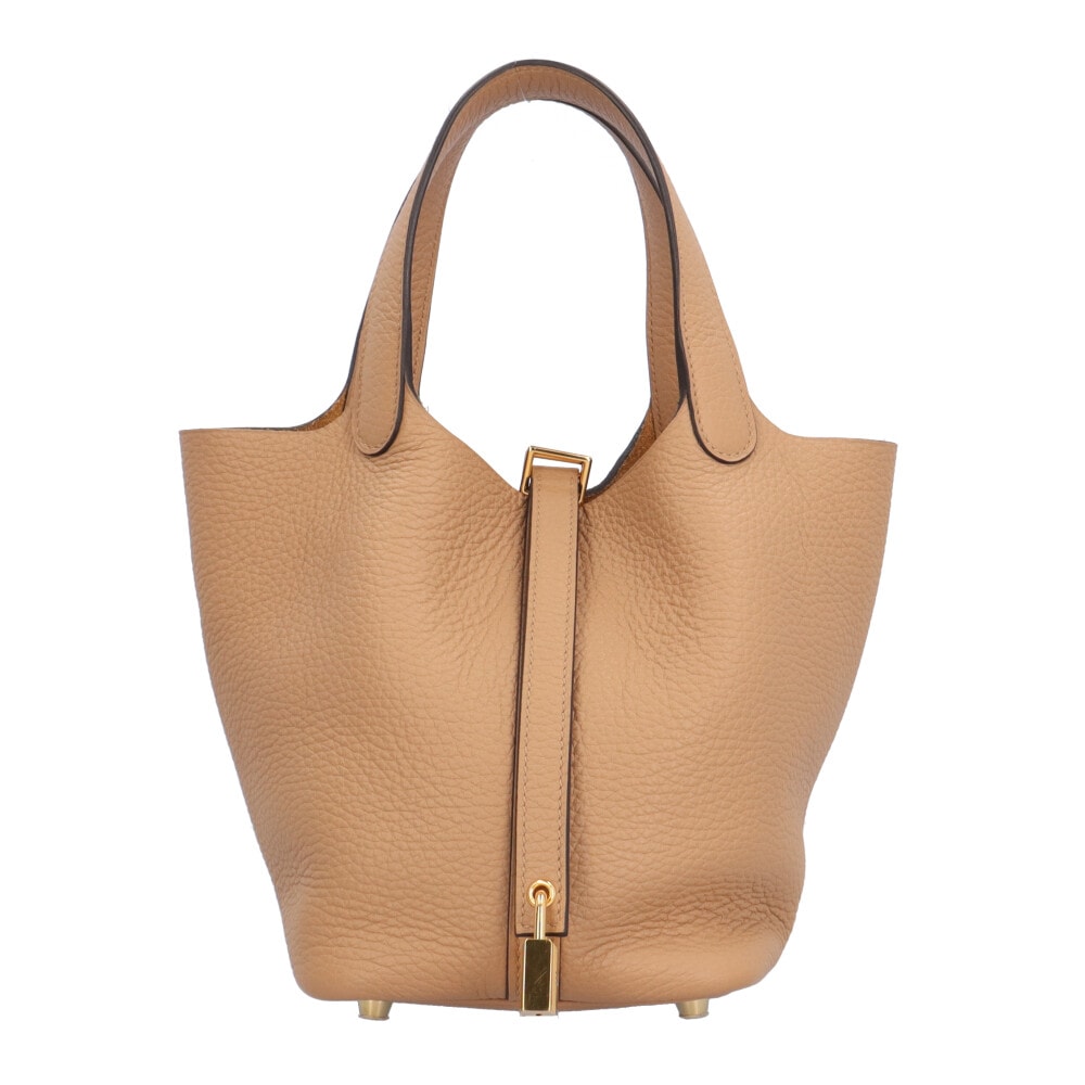 エルメス ピコタンロックPM ハンドバッグ トリヨンクレマンス ベージュ レディース HERMES  中古