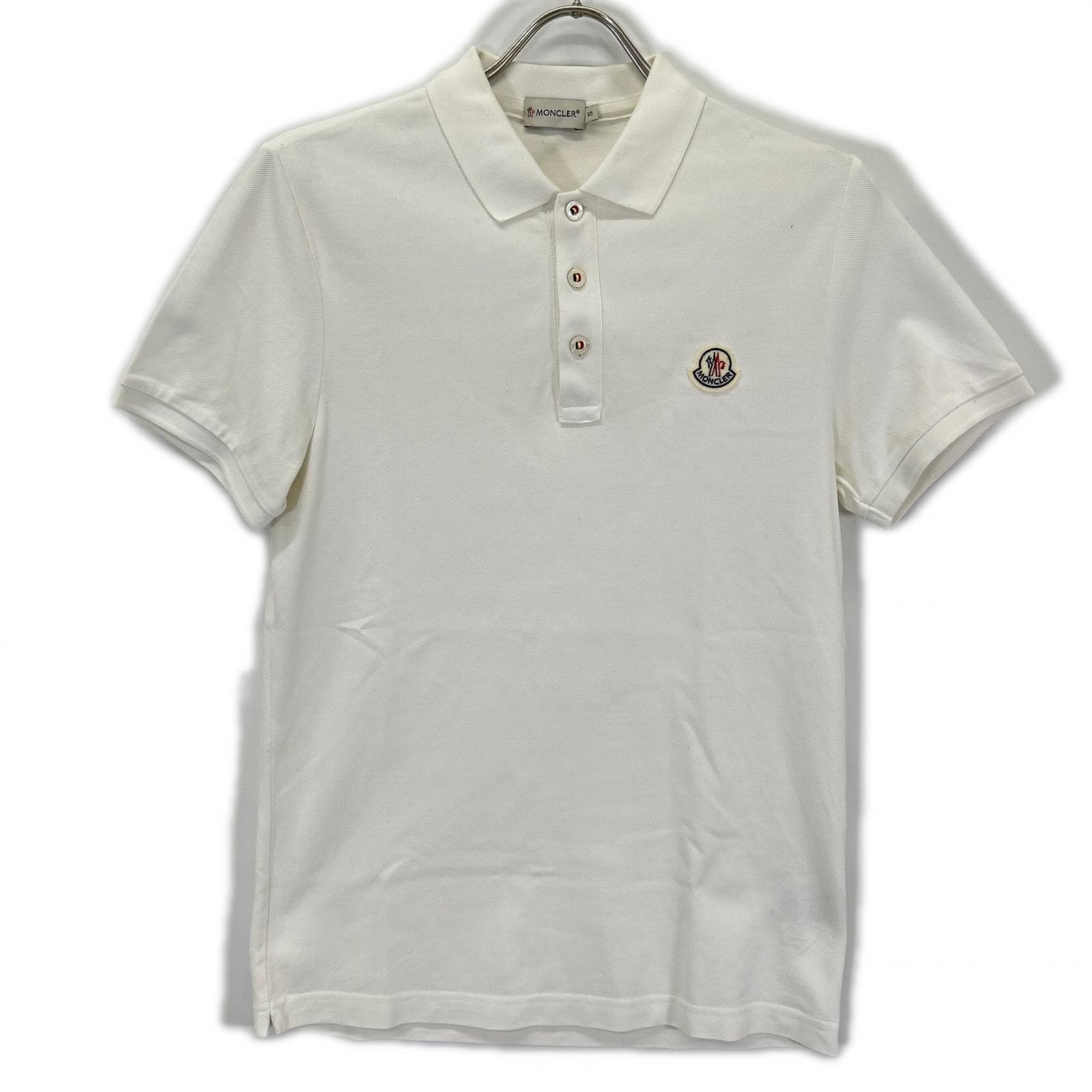 モンクレール ホワイト maglia polo manica corta 半袖ポロシャツ S