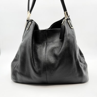 COACH(コーチ)マディソン フィービー ショルダーバッグ ブラック レザー ゴールドトーン金具 ワンショルダー レディース