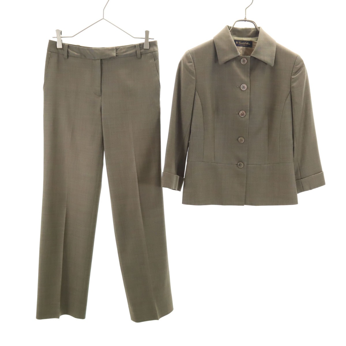 Brooks Brothers ブルックスブラザーズ 5分袖 パンツスーツ 上下セットアップ 7AR グレージュ