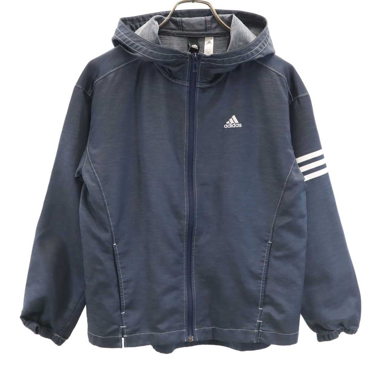 adidas 長袖 デニムウーブン ジップパーカー
