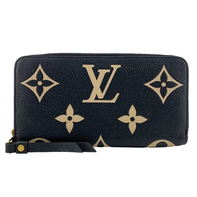 ルイヴィトン LOUIS VUITTON 長財布 モノグラムアンプラント ジッピーウォレット M80481 ブラック