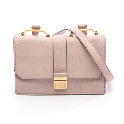 ミュウ ミュウ Miu Miu MADRAS マドラス ショルダーバッグ バッグ レザー レディース ピンク系 5BH609 【中古】