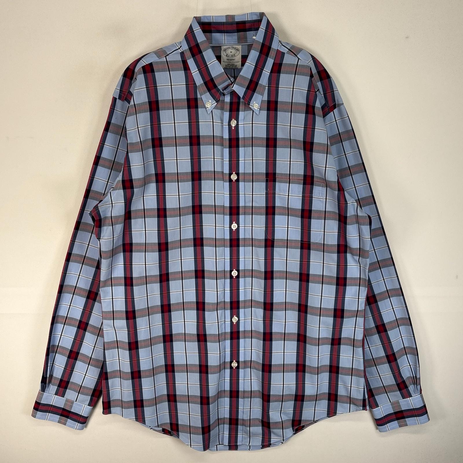 古着 ブルックスブラザーズ Brooks Brothers 長袖シャツ チェック 胸ポケ REGENT M  ブルー系 マルチカラー メンズ