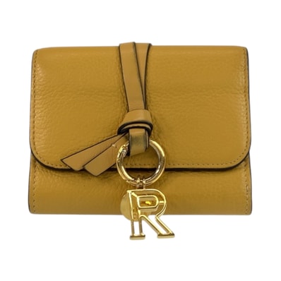 Chloe クロエ ALPHABET イエロー ゴールド金具 レザー 折財布 コンパクトウォレット 600420 【中古】