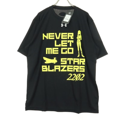 未使用 UNDER ARMOUR アンダーアーマー 宇宙戦艦ヤマト コラボ プリント シルエット 半袖 Tシャツ XL ブラック 外袋付属
