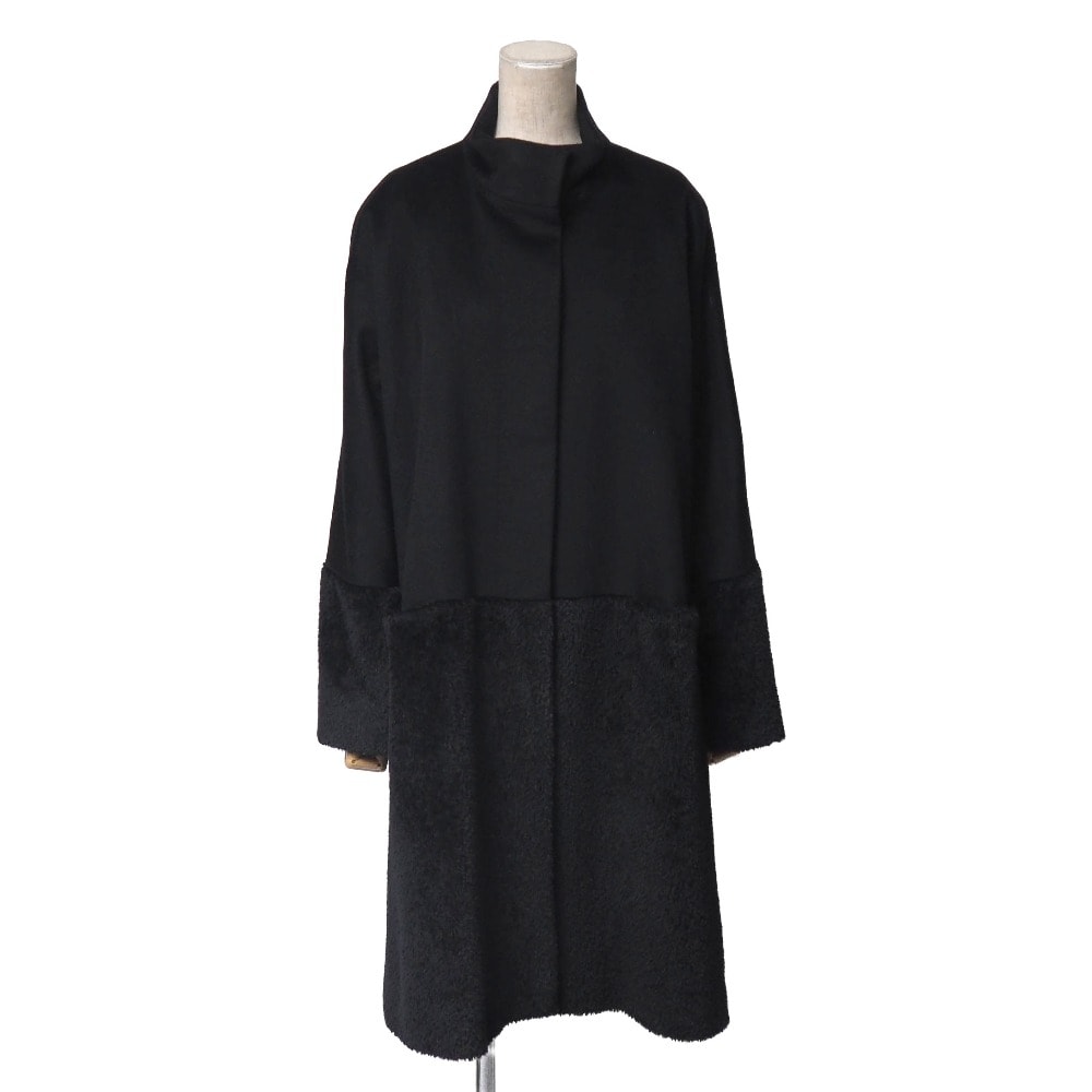 Max Mara Studio マックスマーラ ストゥディオ コート サイズ42 スタンドカラー 比翼 異素材切替 ブランド古着【中古】20260410/RA8958