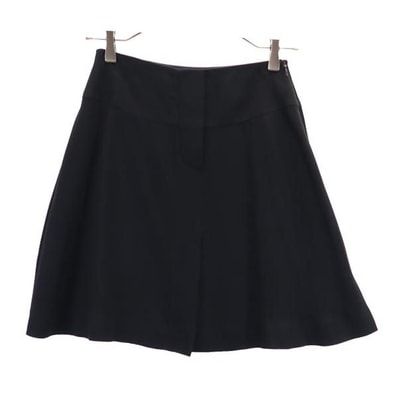 Emporio Armani エンポリオアルマーニ イタリア製 ミニ丈 フレアスカート 40 黒