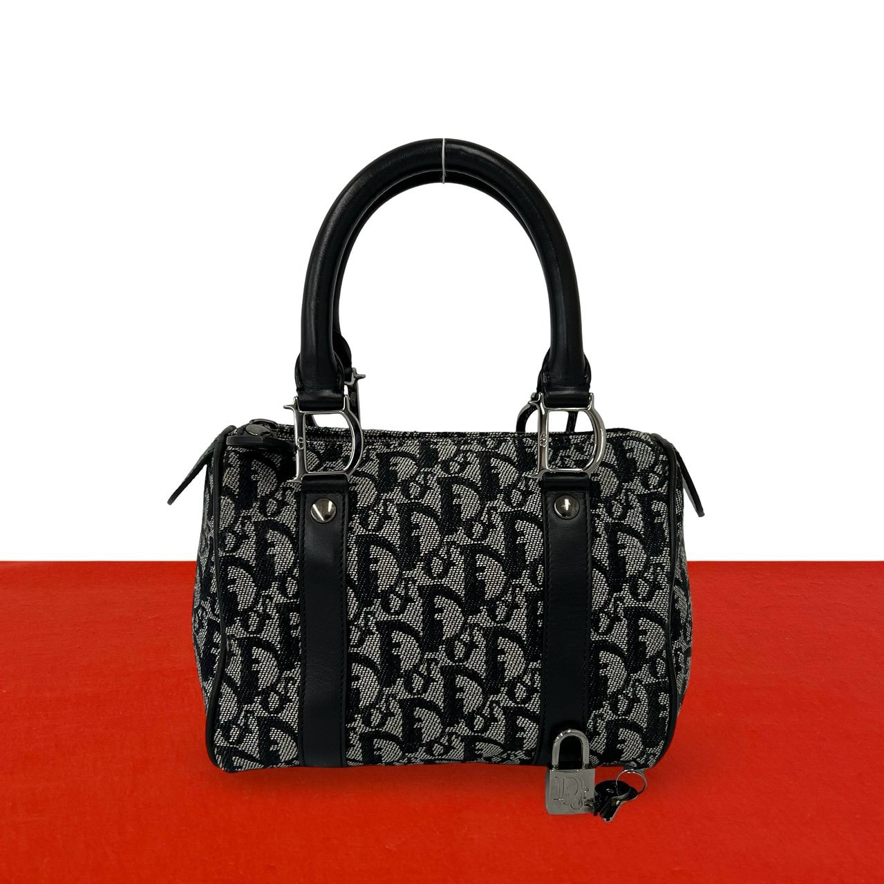 Christian Dior ディオール トロッター 柄 キャンバス レザー ハンドバッグ ブラック
25446