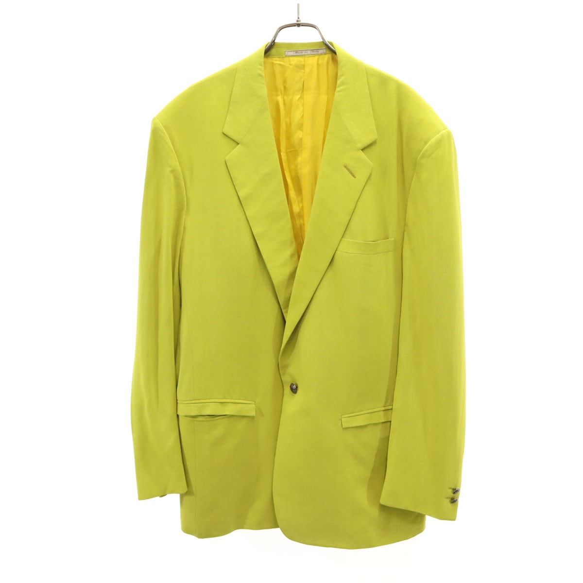 Gianni Versace ジャンニヴェルサーチ 80s 90s イタリア製 シルク テーラードジャケット 50 イエロー系