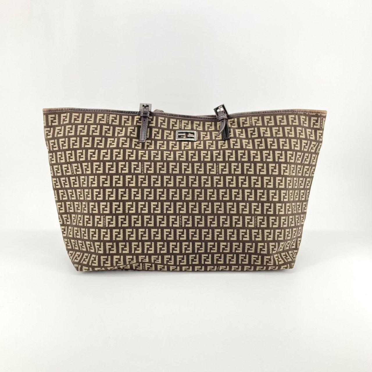 FENDI(フェンディ) ズッキーノ キャンバス  / レザー 8BH127 トートバッグ ブラウン×ベージュ