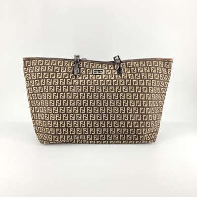 FENDI(フェンディ) ズッキーノ キャンバス / レザー 8BH127 トートバッグ ブラウン×ベージュ
