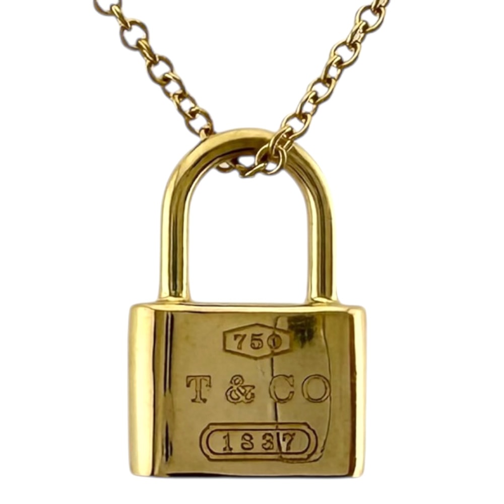 ティファニー ロック ネックレス 18金 K18イエローゴールド レディース TIFFANY&Co.  中古
