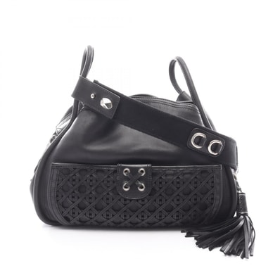 ディオール Dior カナージュレースポケット付き ショルダーバッグ バッグ レザー レディース ブラック系 【中古】