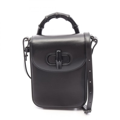 グッチ GUCCI バンブー 2WAY ハンドバッグ バッグ レザー レディース ブラック系 702106 【中古】