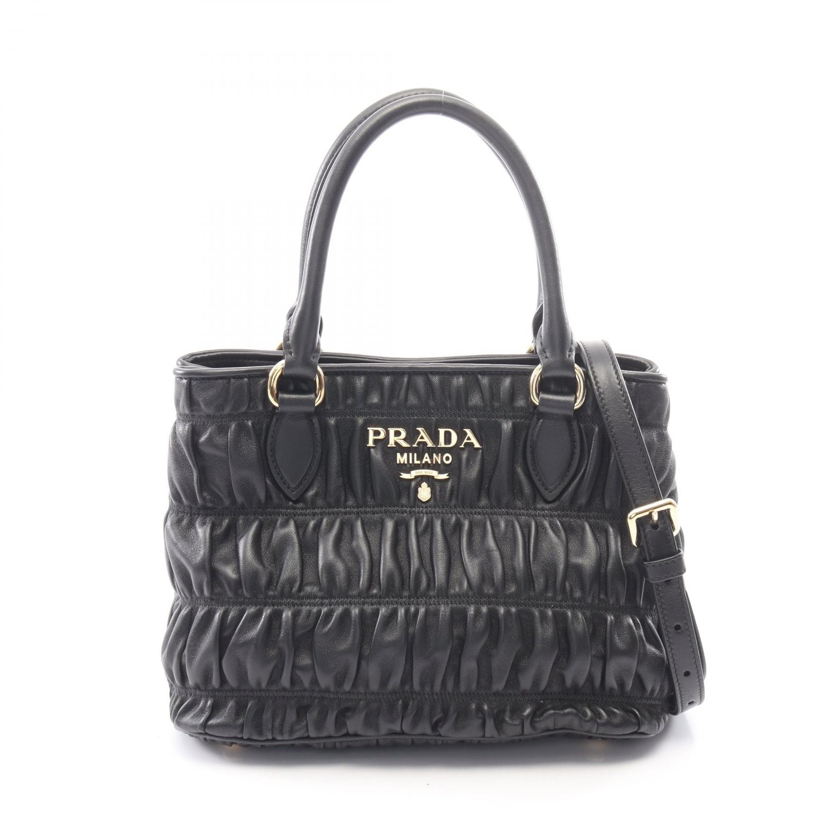 プラダ PRADA 2WAY ハンドバッグ バッグ レザー レディース ブラック系 1BA172 【中古】