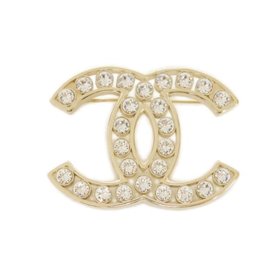 CHANEL シャネル ココマーク クリスタル クリア ゴールド L21 CCマーク ラインストーン クリア ブローチ