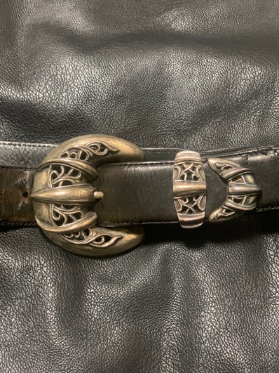 Chrome Hearts Talon 3PC Leather Belt "Black/Silver"