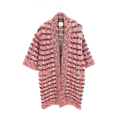 シャネル CHANEL ココマークボタン カーディガン 衣料品 トップス ウール ナイロン / モヘヤ レディース ピンク系 / ブラック系 / ホワイト系 P52524K06745 【中古】