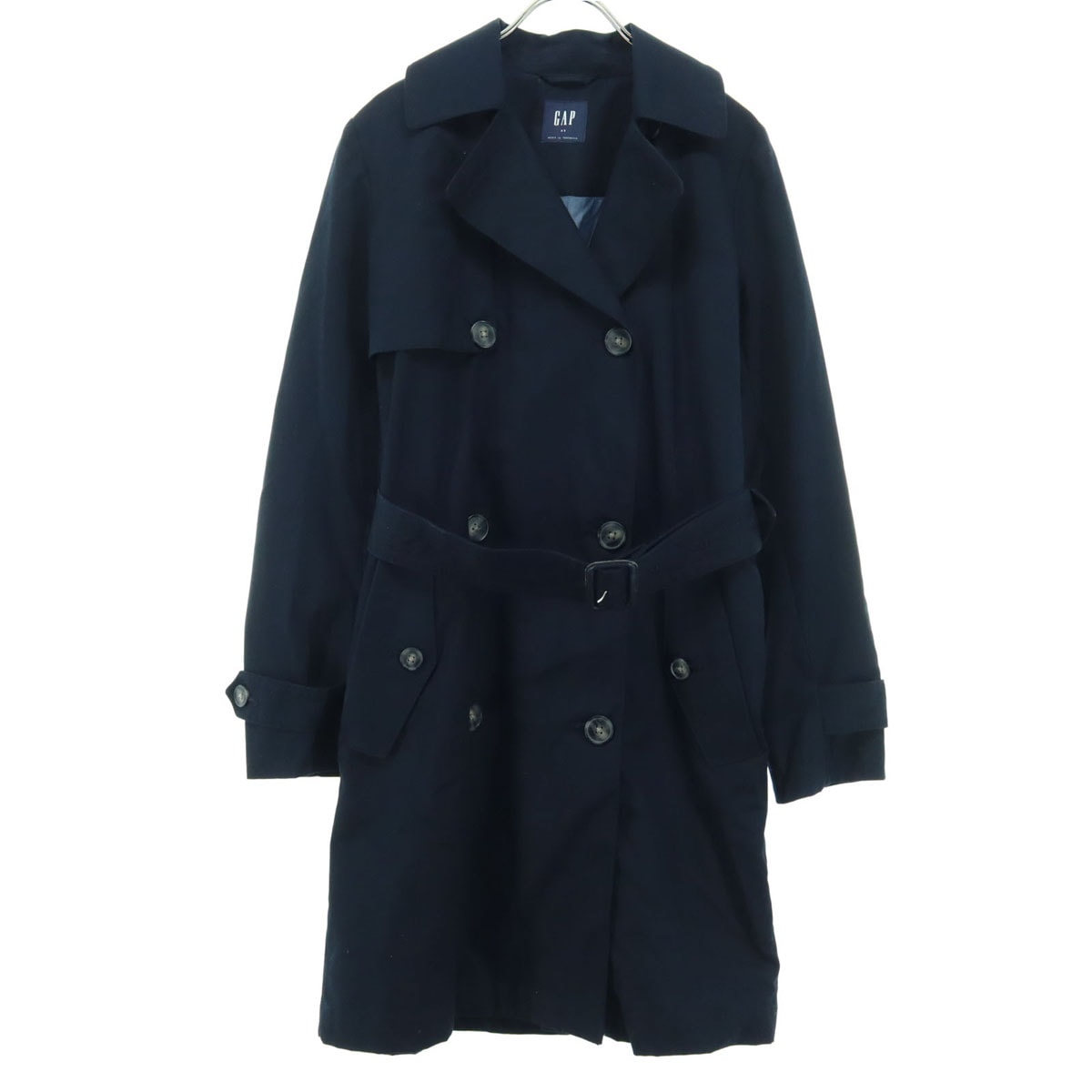 美品 GAP ギャップ 長袖 トレンチコート XS ネイビー