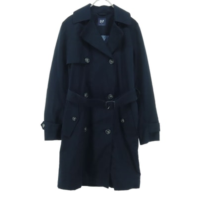 美品 GAP ギャップ 長袖 トレンチコート XS ネイビー