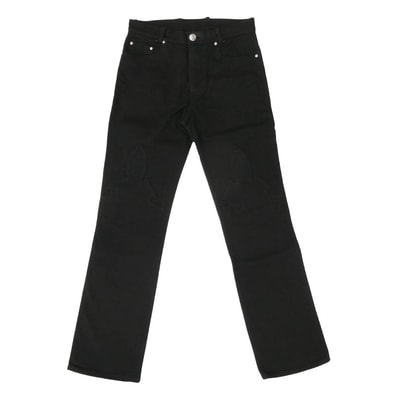 CHROME HEARTS クロムハーツ(原本無) デニムパンツ OLD FLEURKNEE DNM PANTS フレアニー スクロールラベル ホースシューボタン 5P デニムパンツ ジーンズ ブラック系 30R【中古】