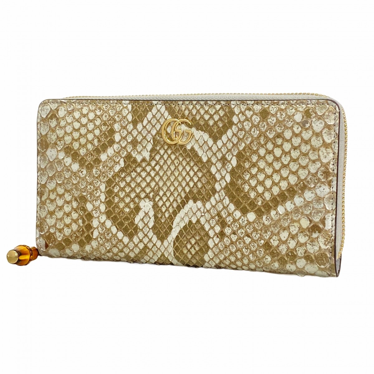 gucci 1円～ GUCCI パイソン 長財布 ネイビー ゴールド金具 ウォレット 