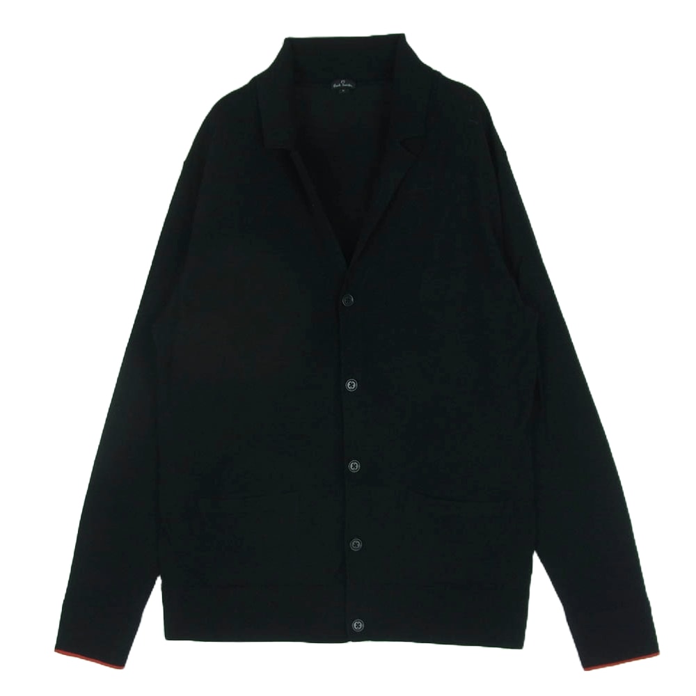 Paul Smith ポール・スミス カーディガン 襟付き ウール カーディガン 中国製 ブラック系 L【中古】