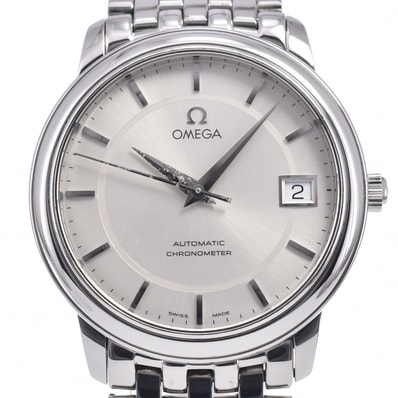 オメガ OMEGA 4500.31 デビル プレステージ デイト シルバー 自動巻き メンズ 良品 腕時計 L#148189